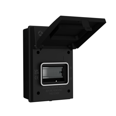 Live Electrical AGU0465/B 4 Way IP65 Weatherproof Black Metal Unit Empty Enclosure