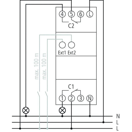 Theben Tr 622 Top3 Digital Time Switch 2 Channels Reg/Din Rail/Top-Hat Rail